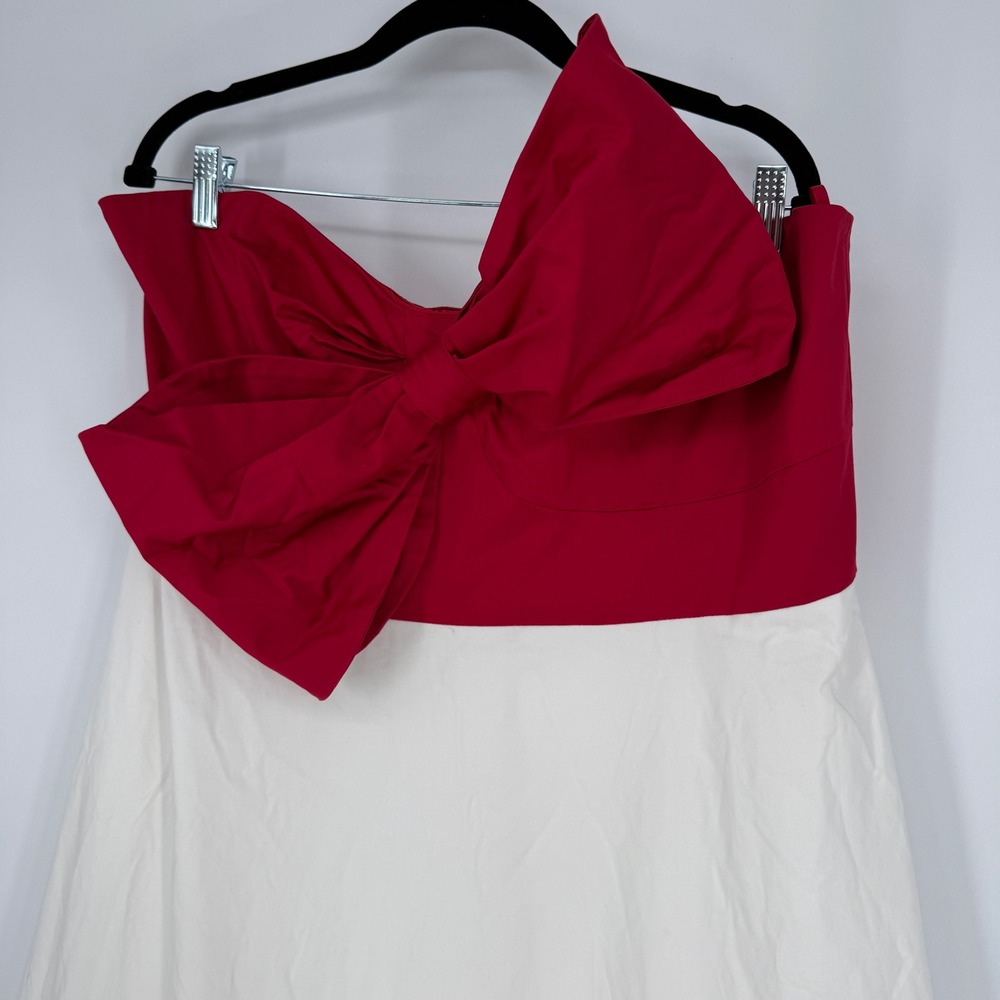 ANTHROPOLOGIE HUTCH COLOR BLOCK CREAM RED BOW‎ MAXI DRESS NWT 22W - Picture 5 of 12